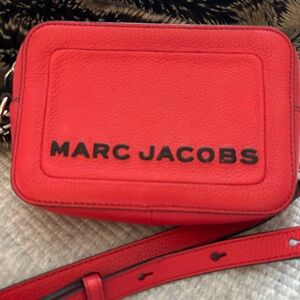 Marc Jacobs Bright Red Pebbled Leather The Box Crossbody
